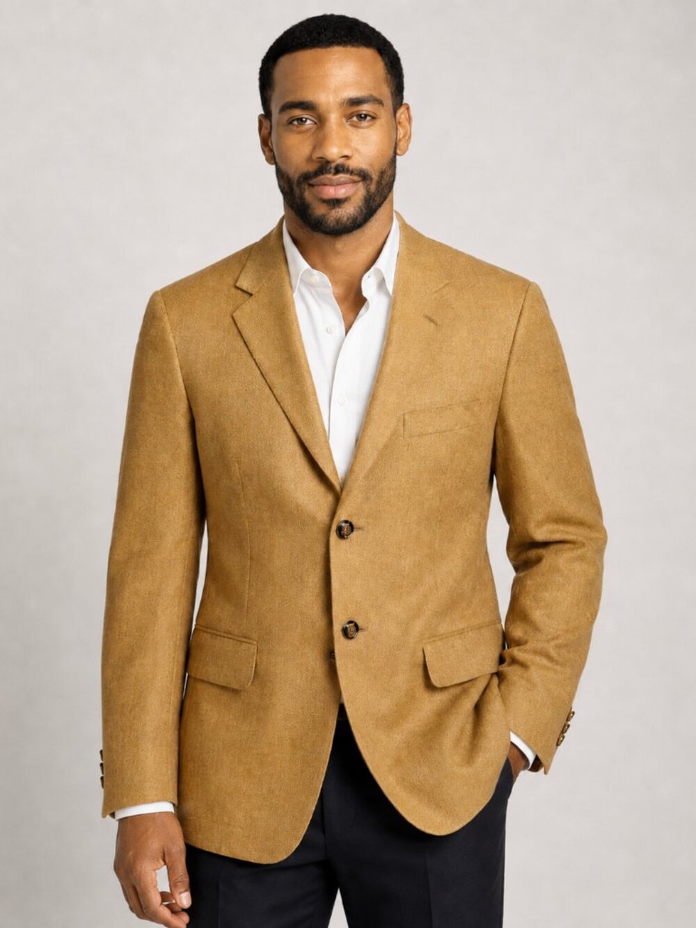 Sartoria Correale Davinci Mens Wool Blazer/Jacket Sz 48 Italy Carmel Brown